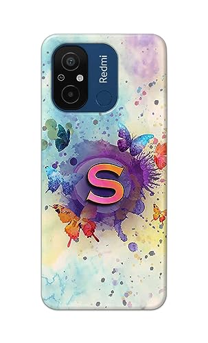 Image of PRINTFIDAA� Printed Hard Back Cover Case for Mi Redmi 12C Back Cover (Alphabet S) -2808