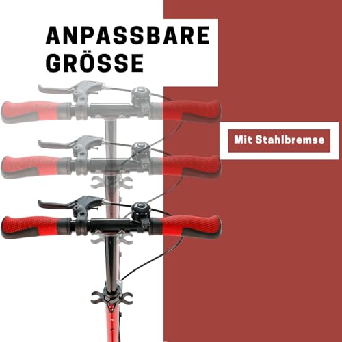 Best Sporting High End Scooter Erwachsene I klappbarer Roller mit St&auml;nder, Handbremse, Klingel und Tragegurt I City-Roller f&uuml;r Erwachsene I Tretroller mit Rollengr&ouml;&szlig;e 205 mm