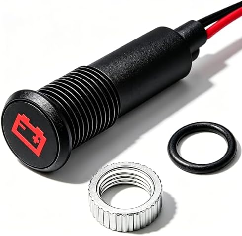 Taiss 8mm(5/16") 12V LED Metal Battery Warning Dash Indicator Light