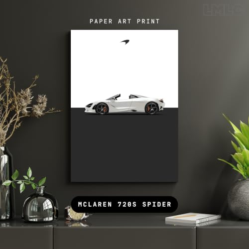 Image of Live Mad Live Crazy Mclaren 720S Spider Portrait Single Wall Paper Poster, A3 Size, 16.5L X 11.7W Inches Unframed Art Prints - Home, Bedroom, Living Room & Decor - Aesthetic, Matt Finish, Frame Not Included