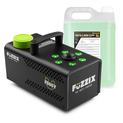 Pack Fuzzix F506V - Machine à Fumée Verticale 500 W + 5 L de Liquide inclus - Télécommande Sans Fil | Effects Verticaux et LED pour DJ, Bars & Shows