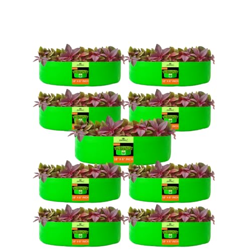 Image of Kingwell grow bags 18x6 inches pack of 9 Grow Bag For Terrace Garden Leafy Vegetable Plant Grow Bags Fruits Growing Containers For terrace Gardening