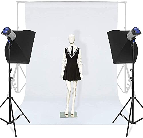 Image of 8x14 Ft. White Screen Backdrop Background Curtain Rod Pocket for Photography, Photoshoot, Product Live Streaming, Zoom Meetings, VFX Editing, YouTube Video, Instagram Reels