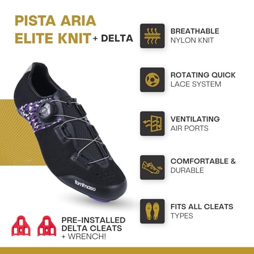 Image of Tommaso Pista Peloton Shoes for Women - Ready to Ride with Pre-Installed Delta Cleats for Indoor Bikes & Cycles - Explore Variety Cycling Shoes & Bike Accessories