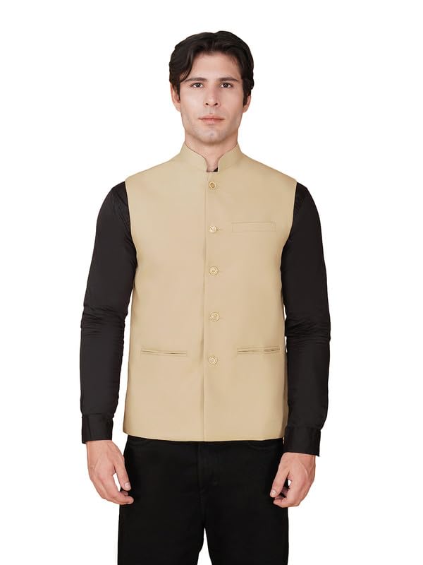 Image of DEIFIC Bandi Modi Koti, Nehru Jacket for Men, Cotton Waistcoat for All Occasion: Diwali, Wedding, Ethnic, Office Party, Formal & casual Look
