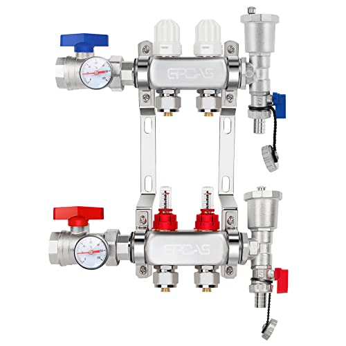 2-Loop Radiant Floor Heating Manifold PEX Tubing