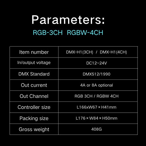 4-Kanal-DMX-512-Decoder, Einstellbarer RGB-Dimm-LED-Decoder-Controller, Verbessert Die Beleuchtungseinrichtung Für Bars, Hotels Und Nüchterne Bars(4A)