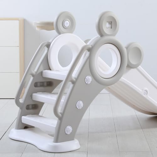 Faltbare Rutsche für Innen und Außen, ab 1 Jahr, Kinderrutsche für den Garten, Geschenk für Kinder, Geburtstagsgeschenk Grau
