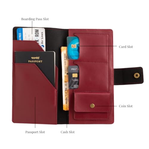 Image of ncgifts - Elegant Passport Holder for Family 4 with Boarding Pass | Passport Boarding Pass Currency Card Slot & Coin Holder for Men & Women | Corporate Office Gift Employee Colleagues