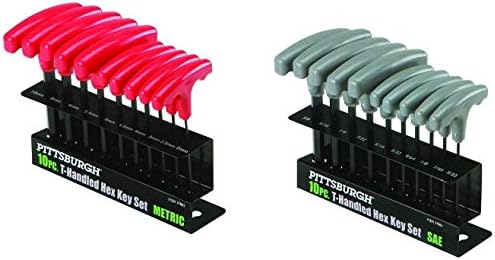 20 Piece T-Handled Allen Wrench Bit Hex Key Set SAE & METRIC With Stand