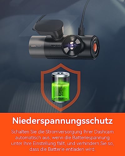 VANTRUE USB-C Display Hardwire Kit mit 3 Stufen, Acc Kabel für Dashcam, 11.6/23.6V, 12/24V, 12.4/24.4V zu 5V, Sicherungshalter mit Niederspannungsschutz, 24Std. Parkmodus