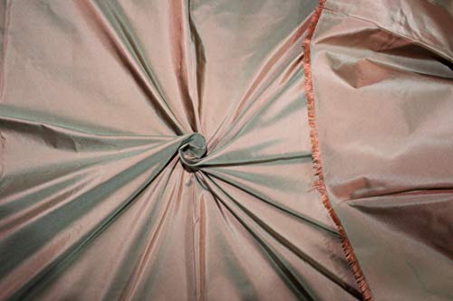 Taffetas de soie irisé saumon vert 137 cm pour haute couture