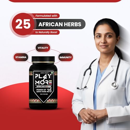 Image of PLAY MOR African Superherbs Herbal Powder | 150g Ayurvedic Wellness Blend for Vitality, Strength & Immunity | Powder for Stamina and Strength (PM-150G)