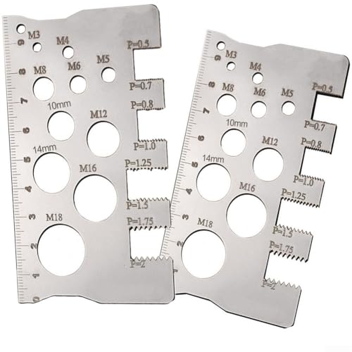 Screw Thread Pitch Gauge Thread Pitch Measuring Gauge 100mm Stainless Steel Ruler Tool for Metric Screw Bolt Nut Size Workshop Layout Equipment