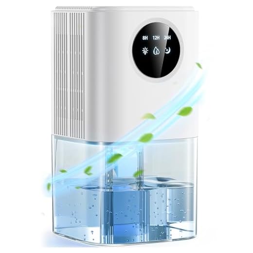 Deshumidificador Silencioso Bajo Consumo 1.8L - Deshumidificador Eléctrico Portátil con Modo Suspensión, Temporizador 24h y Apagado Automático - Ideal para Baño, Dormitorio y Armarios(560ml/día)