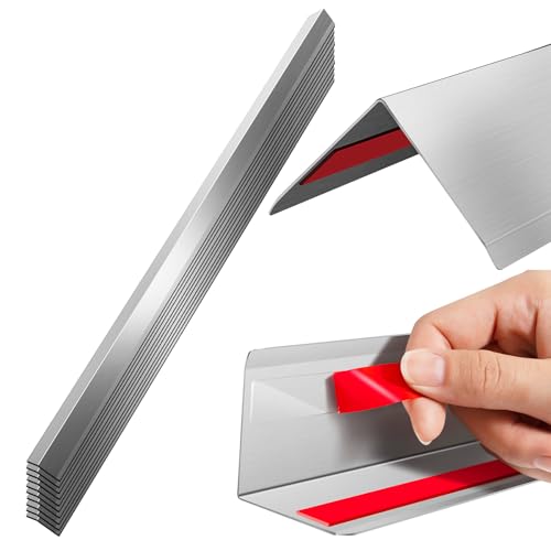 Premium Stainless Steel Corner Guards 1x1x48 (10-Pack) Heavy Duty Metal Corner Protector for Walls 90-Degree L-Shape Wall Corner Protector with Rounded Safety Edges for Home Office