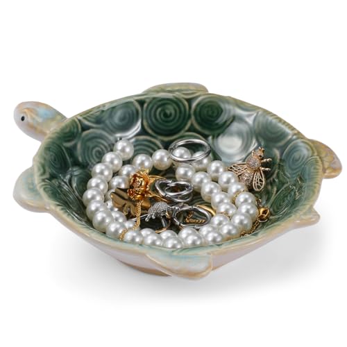 TOPPERFUN 1 PCS Plateau à Bijoux Tortue, Vide Poche en Céramique pour Entrée, Coupelle...