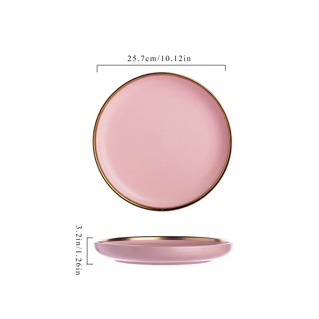 Piatti da Porzione per Brunch Placca da pranzo in ceramica da 10,12 pollici Elegante piastra dessert rotonda opaco for insalata di pasta bistecca e suisishi, lavastoviglie a microonde cassaforte Per A