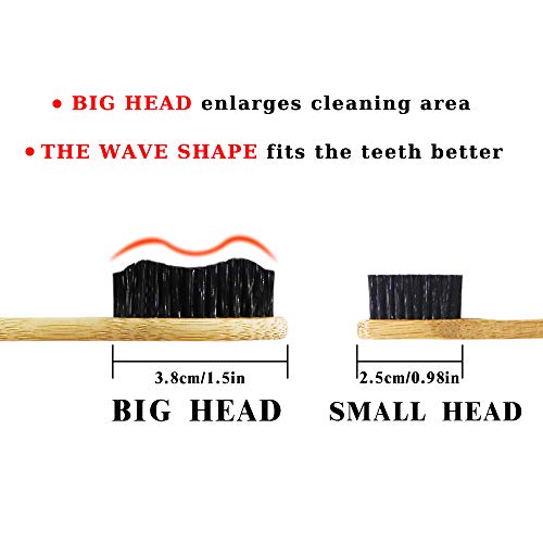 N-Amboo Super Hard Toothbrush Bamboo Toothbrush Large Brush Head Manual Toothbrsuh Hard Bristles Pack Of 4 #TOP3
