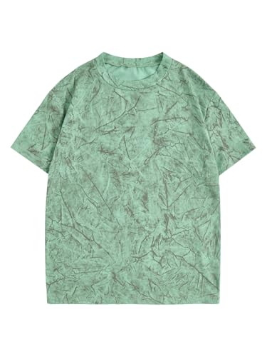 Image of RoseSeek Boy's Letter Graphic Tees Short Sleeve Vintage Summer Tops Trendy | Round Neck, Streetwear Top, Cool Shirts for Boys, Sizes 10-14, Summer Trendy Tops