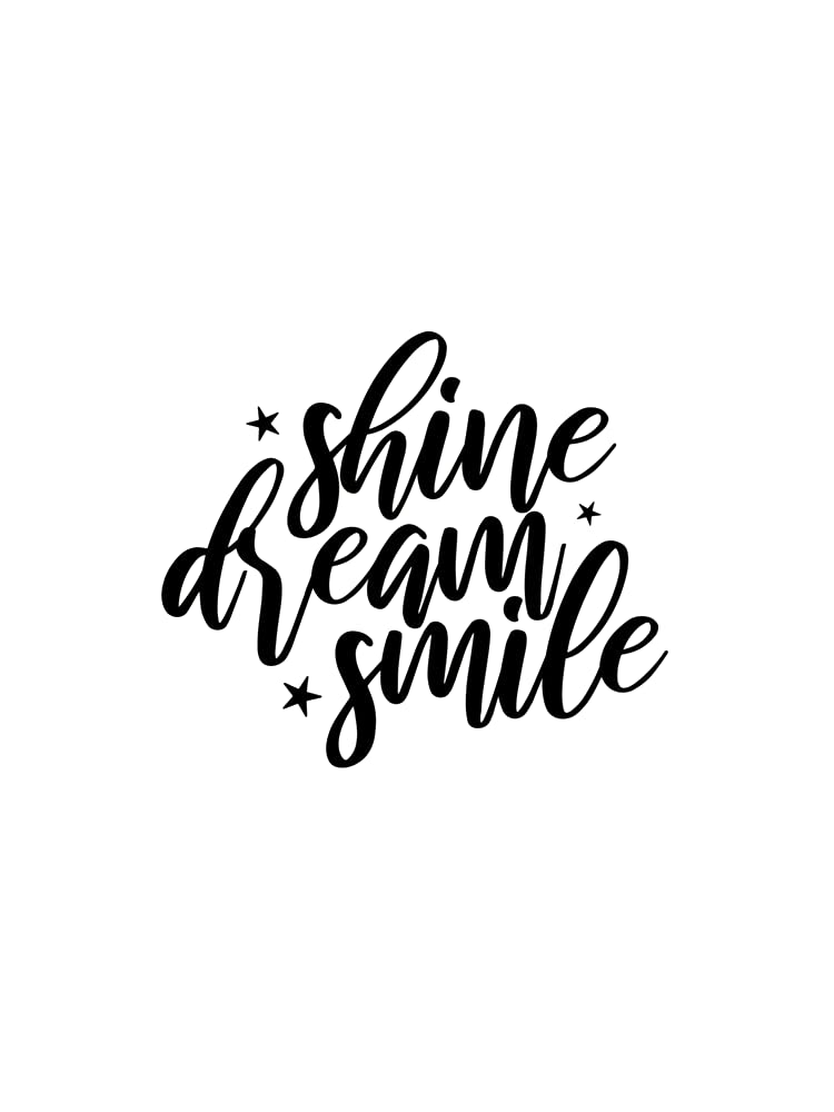 Careflection Kpop Boy Band BTS Shine Dream Smile Stickers Motivational Quotes Laptop Computer Mobile Sticker Laptop Skin All Models Vinyl (Black) Decals (L x H 7 cm x 7 cm) (B098MVS4S7) Amazon Price History, Amazon Price Tracker