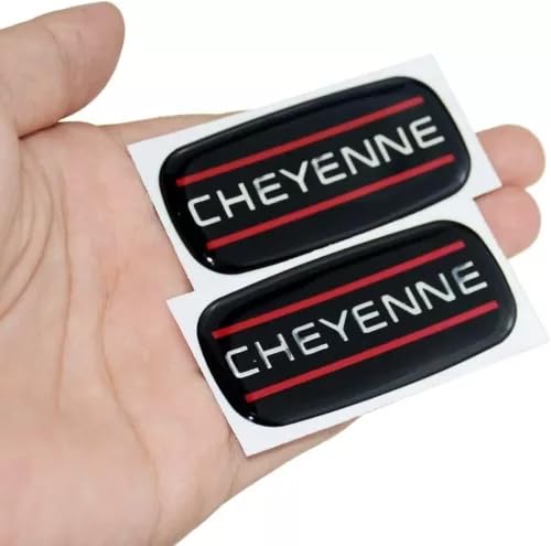 Image of 2Pc Cheyenne Cab Emblem Badge Logo Roof Pillar Replacement for 88-07 Silverado (Red), EI-SilveCutom#2