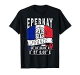 Coordenadas GPS de la bandera de Épernay Francia Camiseta