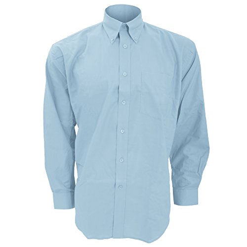 Kustom Kit Mens Workwear Oxford Long Sleeve Shirt (15inch) (Light Blue)