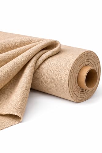 Schweres Segeltuch 100prozent Leinen natur 200cm breit, Meterware Zeltstoff Zelt Stoff Tipi Mittelalter Sonnensegel Naturfarben, Meterware auf Rolle, Naturfaser Material Lein Leinenstoff