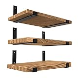 BENEGA Regalhalterungen, 30,5 cm, 6er-Pack | J-Halterung | industrielle Regalwinkel | schwarz | Regalwinkel Metall | Rustikale Regalhalterung | dekorative Regalwinkel | Eisenregal-Halterungen