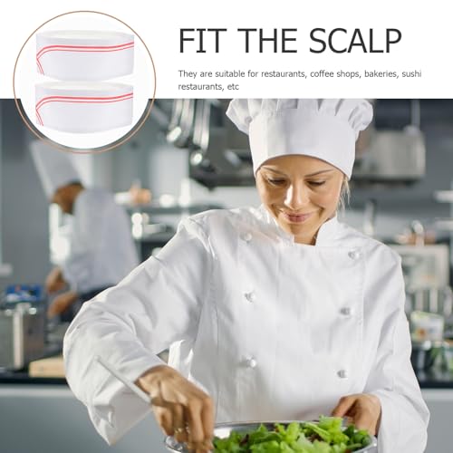 VALICLUD 40 Stück Kochmütze Leichte Kopfbedeckung Einfacher Kopf Papier-Kochmütze