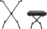 Casio LKS250BK 61 Lighted Key Portable Keyboard Piano Kit with Premium Stand and Bench - Compact, Lightweight and Easily Portable - USB to Host Micro B Port - Black