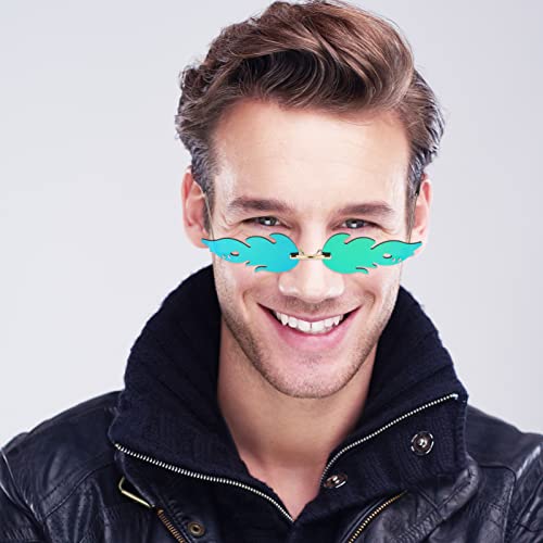 Tagaremuser 2 Stück Flammen Sonnenbrille, Flammen Brillen, Lustige sonnenbrille, Sonnenbrille Rave, Feuer Sonnenbrillen, Neuheit Partybrille für Halloween Maskerade Party Dekoration