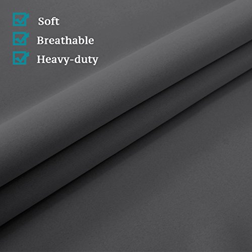 Blackout Window Door Curtains, Deep Grey (2 Panels) For Double French Door, Rod Pocket Light Filtering Curtain Draperies For Glass Door, Energy Saving Noise Reducing, 2 Panels, 26"X 68" #TOP2