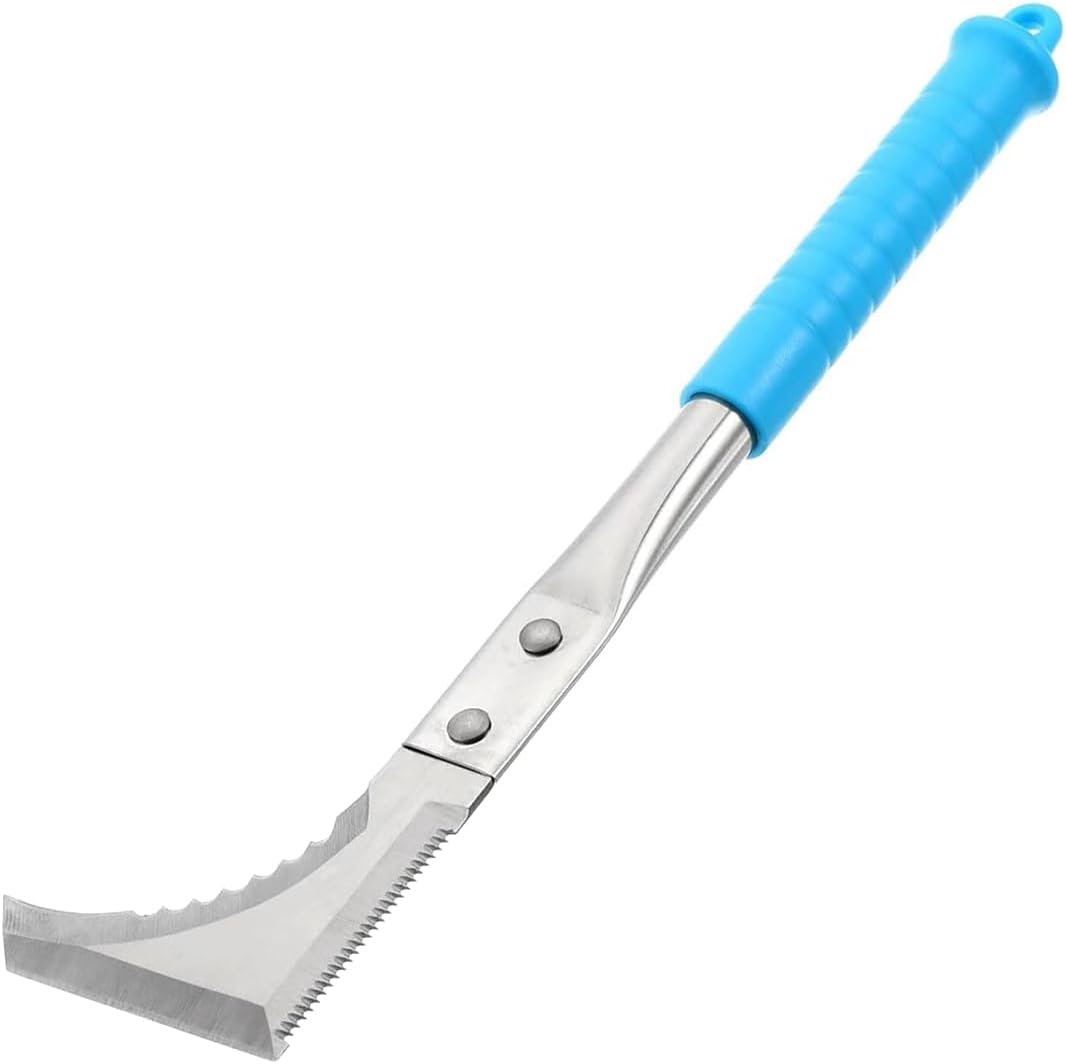 Kosoyo Crack Weeder Crack Weeding Tool Sawtooth Wave Manual Scythe Stainless Steel Gardening Tool -11.42"（2Pack）