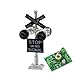 Evemodel JTD1506RP 1 Set N Scale Railroad Train/Track Crossing Sign 4 Heads LED Made + Circuit Board Flasher-Flashing Red Train Signal Lights Decoration and Party