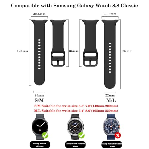 Image of VEMIGON Sport Band Compatible with Samsung Galaxy Watch 8 /8 Classic, No Gap One Click Soft Silicone Replacement Strap for Galaxy Watch 8 40mm 44mm /8 Classic 46mm