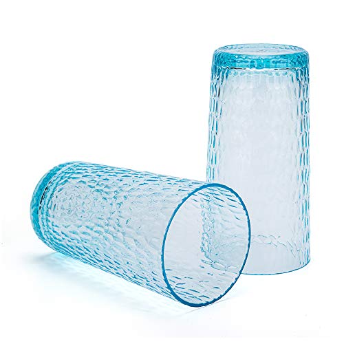KX-WARE 22-ounce Honeycomb Highball Glasses Plastic Tumbler Acrylic Glasses, set of 6 Multicolor by KX-WARE - Image 3