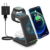 Wireless Charging Station,3 in 1 Fast Charging Station,Wireless Charger Stand for iPhone 13/12/11...