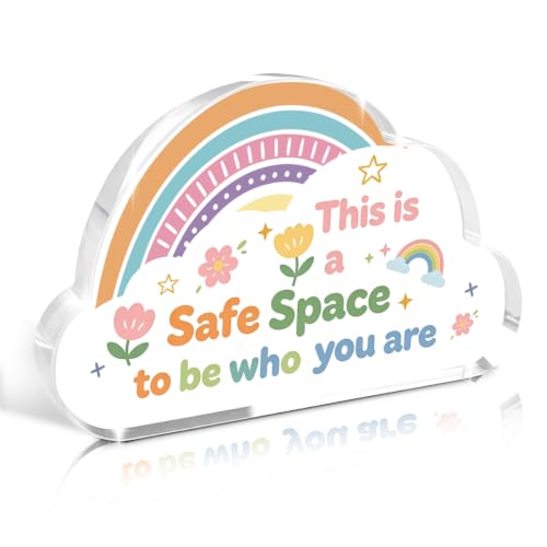 Safe Space Sign Calming Therapy Counselor Office Classroom Acrylic Decor