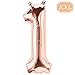 Produktbild DeaGo XXL Folienballon Zahl [ca.100cm], Rose Gold Luftballon Zahlen für Geburtstag Jubiläum & Party Geschenk partydeko Folienballon Zahlen Luftballons Happy Birthday 0-9 (Rosegold(1))