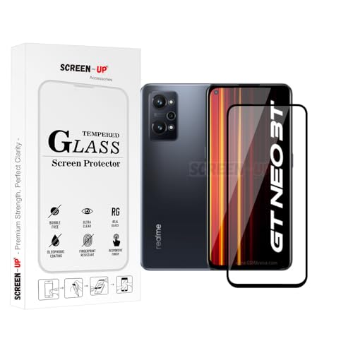 Image of ScreenUp Tempered Glass For Realme GT Neo 3T - Ultra Clear, 9H Scratch Resistant, Full Coverage, Easy Install Screen Protector