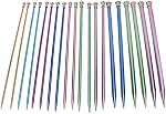 Stainless Steel Knitting Needles, Durable 20Pc Set 9.8in Single Pointed 3.0-10.0mm Knitting Needles Set, Premium Gauge Range for Beginners Sweater Making DIY Home Crafting Yarn Art Projects Handmade Gifts