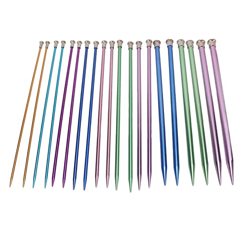 10 Pairs Aluminum Knitting Needles Set, Single Point, Multicolor, 3mm-10mm Sizes, 10 Inch Length by Hztyyier - Used condition - Image 7