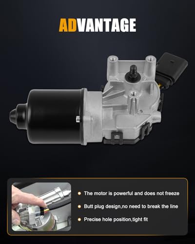 Image of ROADFAR Front Windshield Wiper Motor Fit for Audi for A4 Quattro 2003-2009 | Fit For Audi For A4 2002-2009|For Audi For RS4 2007 2008|For Audi For S4 2004-2009|Replace 0390241538|13111211|4 Pins