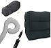 Travel Foot and Leg Rest Pillow for Airplanes,Train, Road trip, Car, Office | Inflatable Portable Cushion, Pillow and Air Beds for Kids and Adults.|Added items-Neck pillow, Eye shades and Pump