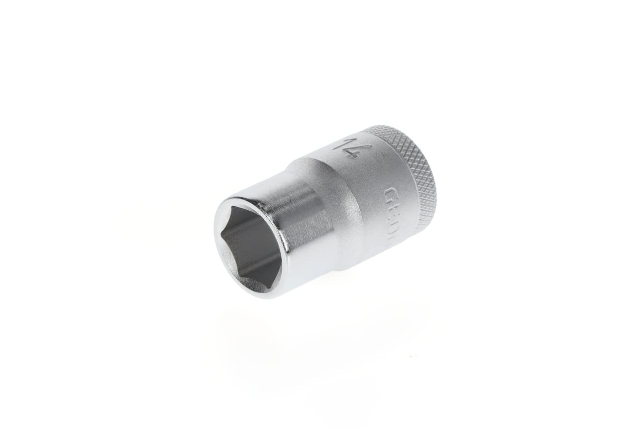 Gedore Silver Socket, 1/2" 12.5 Mm Drive, Hexagonal, 14 Mm Width, Tool, 19 14, Chrome-Plated Steel
