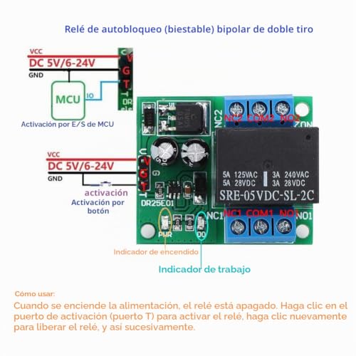 Miniatura 8 de Placa Del Módulo De Relé De Señal Placa De Relé Biestable De Doble Tiro Placa De Relé Biestable Voltaje De Entrada Versión De 24 V 12 V Opcional Para Accesorios De Computadoras Automotrices Dc6-24v