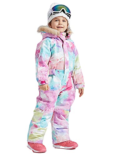 Image of Kids Girls Boys Waterproof Colorful One Piece Snowsuits Coveralls Ski Suits Jackets Winter Jumpsuits