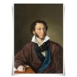 Lrajan&Daucus Poster portrait des 100 personnages litt�raires - �crivain de renomm�e mondiale - A3 - D�coration murale (#18 Alexander Pushkin)